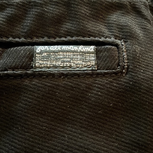 7 For All Mankind black wide leg high rise Sz 27 cropped pants belted - Picture 7 of 9